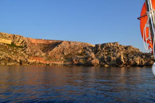 Rock formation during sunset cruise